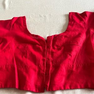 Red cotton blouse size 38